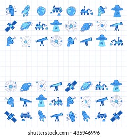 Vector set of space and astronomy icons