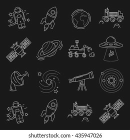 Vector set of space and astronomy icons