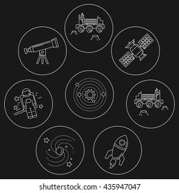 Vector set of space and astronomy icons