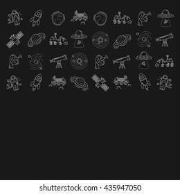 Vector set of space and astronomy icons