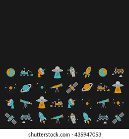 Vector set of space and astronomy icons