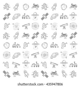 Vector set of space and astronomy icons