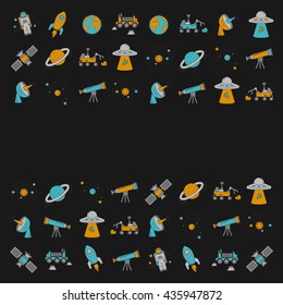 Vector set of space and astronomy icons