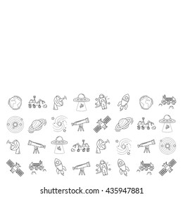 Vector set of space and astronomy icons
