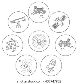 Vector set of space and astronomy icons