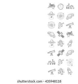 Vector set of space and astronomy icons