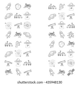 Vector set of space and astronomy icons