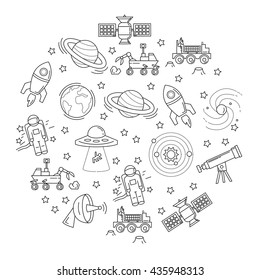 Vector set of space and astronomy icons