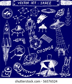 vector set : space doodle