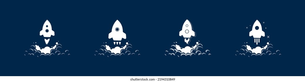 vector set of space rocket icons