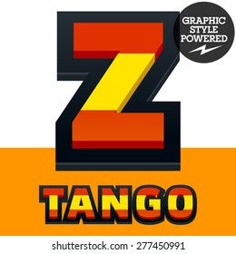 Vector set of Spain flag alphabet. File contains graphic styles available in Illustrator. Letter Z