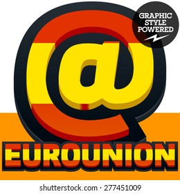 Vector set of Spain flag alphabet. File contains graphic styles available in Illustrator. Symbols 2