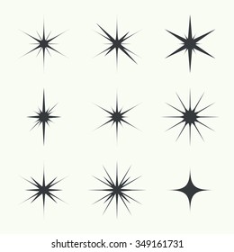 Sparkle Lights Stars Set Glowing Light Stock Vector (Royalty Free ...