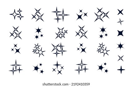 Vector set of sparkles icons. Star sparkles symbol. Star icon