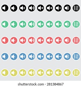 Vector Set Speaker Icon Volume Sound Stock Vector (Royalty Free ...