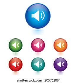 Vector - Set of speaker volume icons
