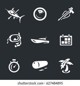 Vector Set of Spearfishing Icons.