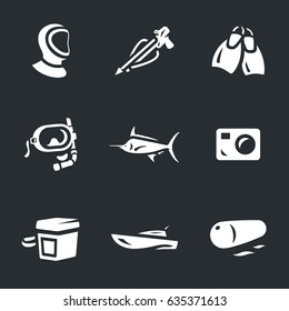 Vector Set of Spearfishing Icons.
