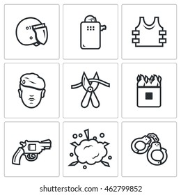 Vector Set of Special Forces Icons. 