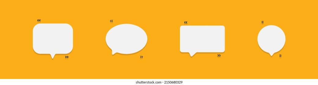 vector set speech bubble on transparent background