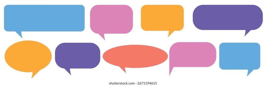 Conjunto vetorial de modelos de balão de fala para seu design e texto. Vários balões de fala para criar conversas e diálogos.