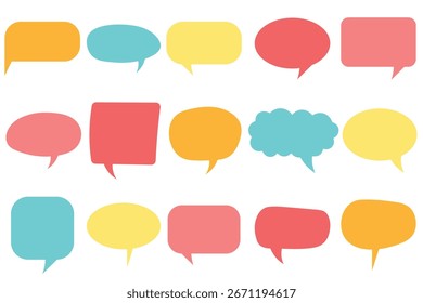 Vector set of speech bubble templates for your design and text. Various speech bubbles for designing conversations and dialogues.