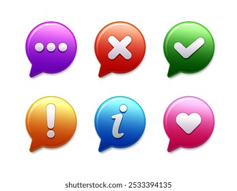 Vector set of speech bubbles with different symbol