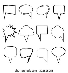 vector set of speech bubbles, highlighter elements