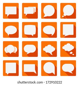Vector set of speech bubbles with long shadows