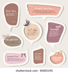 vector set of speech bubbles & scrapbook elements