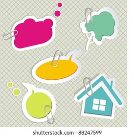 vector set of speech bubbles & scrapbook elements