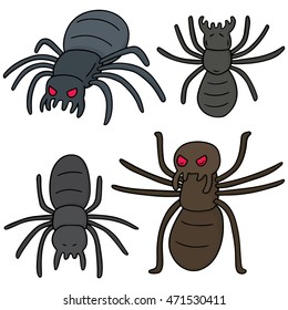vector set of spider