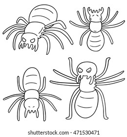 vector set of spider