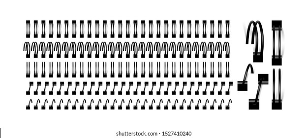 vector set of spirals for binding notebook sheets 