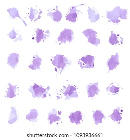 The vector set of splash wter color brushes