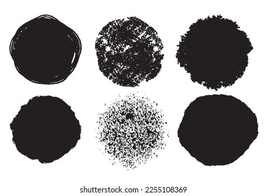 Vector set splatter blot web banner pointer patterns black spots noise on white background