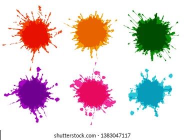 vector set splatter color paint,splatter paint design background,Vector illustration design background