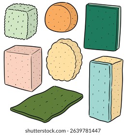 vector set of sponge cartoon