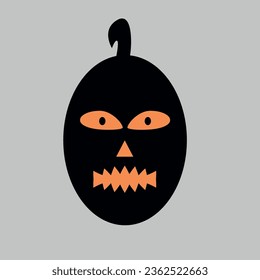 Vector set Spooky Halloween pumpkin cartoon