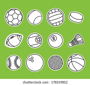 vector set of sport balls