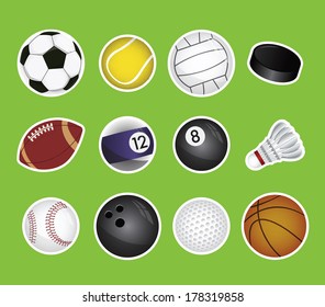 vector set of sport balls