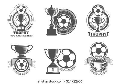 Vector set sport emblems. Logo badges and labels. Football icons