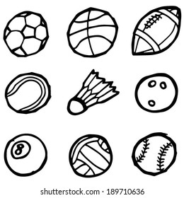 vector set of sport equipment