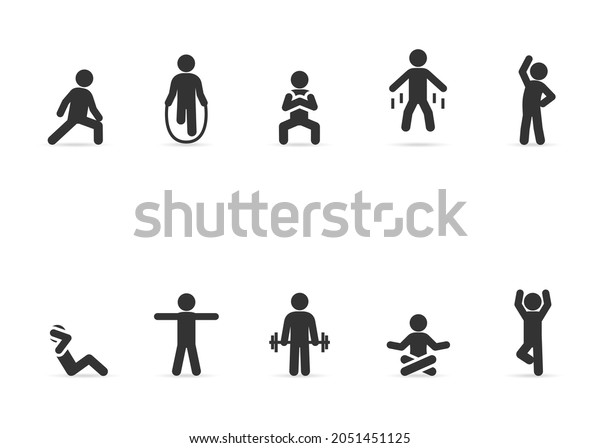 Vector Set Sport Exercise Stock Vector (Royalty Free) 2051451125 ...