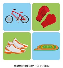Vector Set Of Sport And Gym Elements