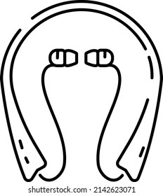 vector set of sport headphone and earpiece. Headphones for music and sound