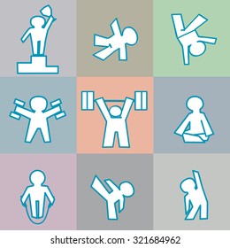 vector set of sports icons for design
