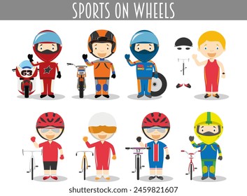 Vector Set of Sports on Wheels in cartoon style