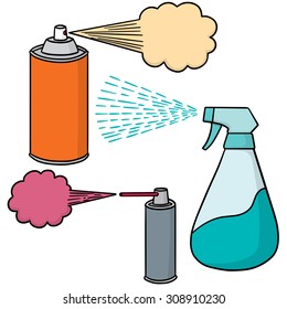 vector set of spray can and bottle