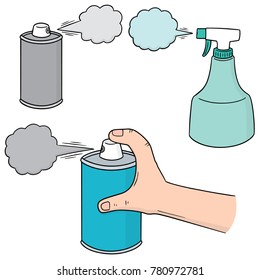 vector set of spray can and bottle